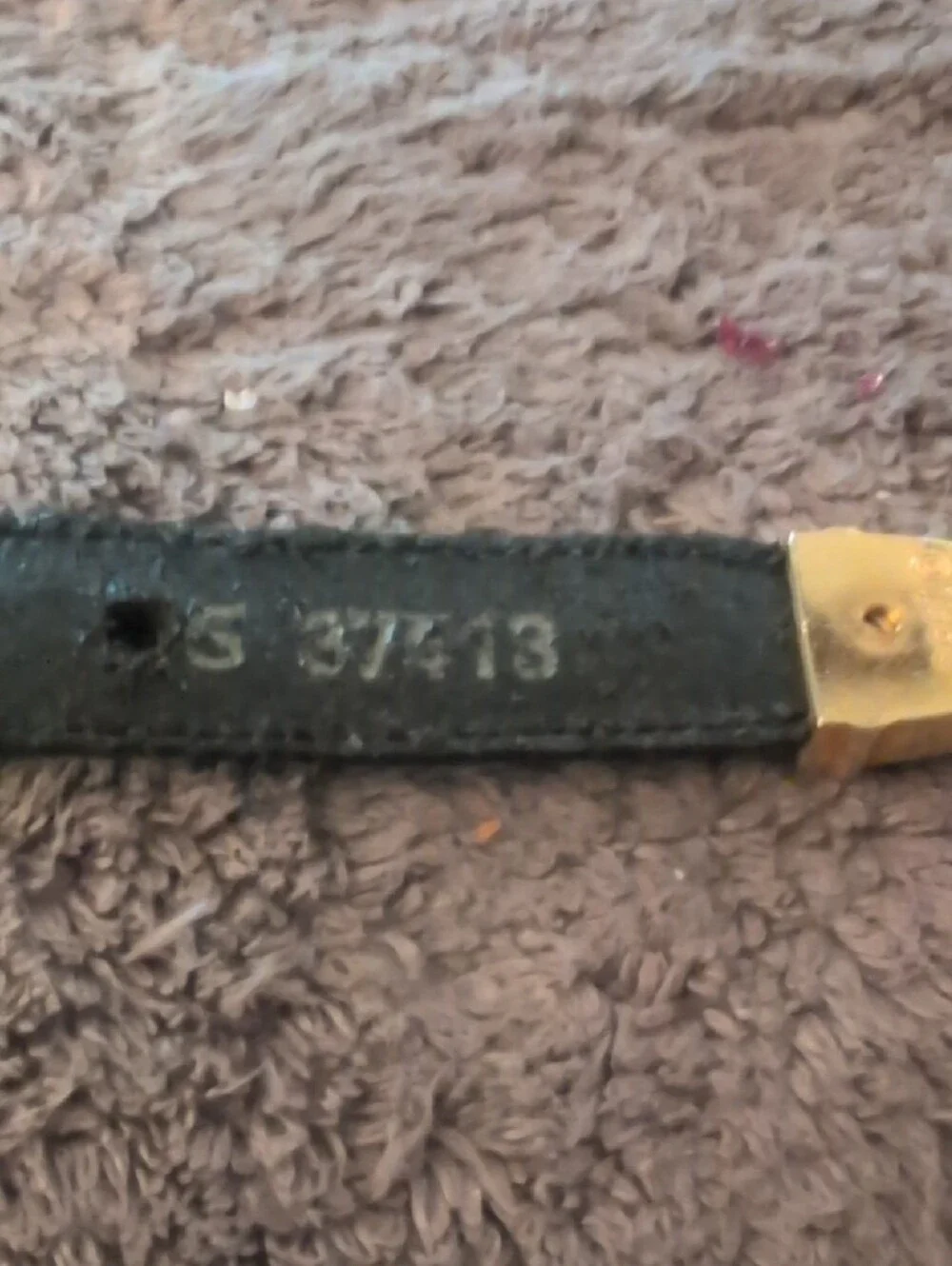 Vintage Brighton Black Leather Belt with Gold Chain-Link Accents